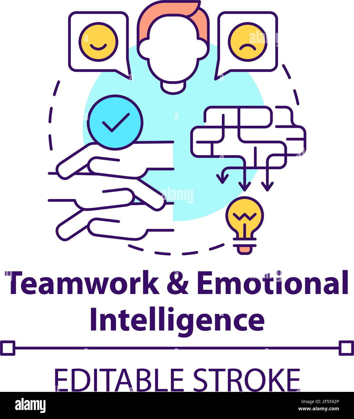 Teamwork and emotional intelligence concept icon Stock Vector Image 