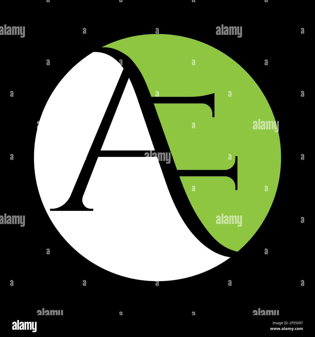 AF logo design vector illustration template. Creative A F letters ...