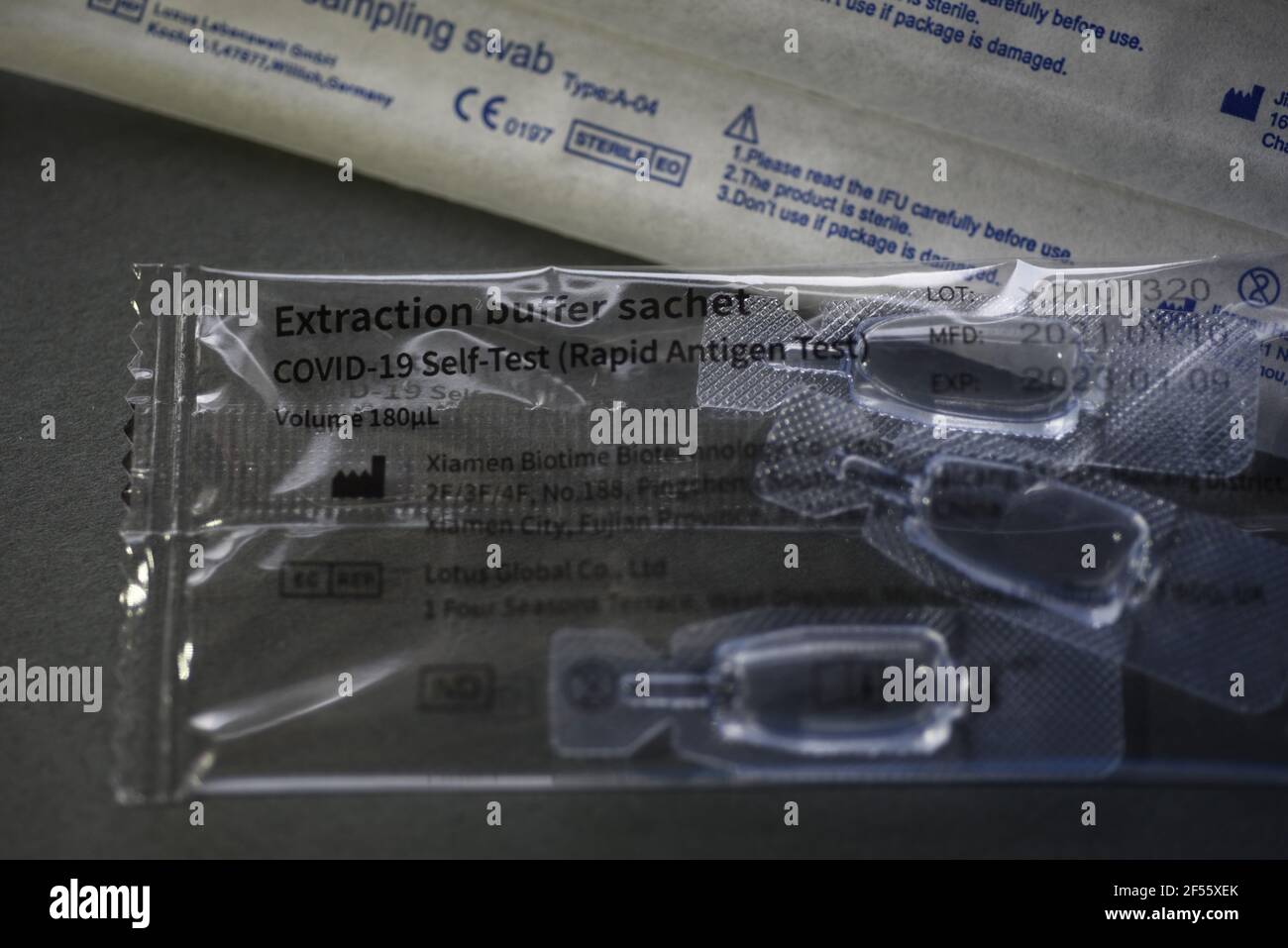 A COVID19 Self Test (Rapid Antigen Test) kit in the UK for testing at home or in the workplace