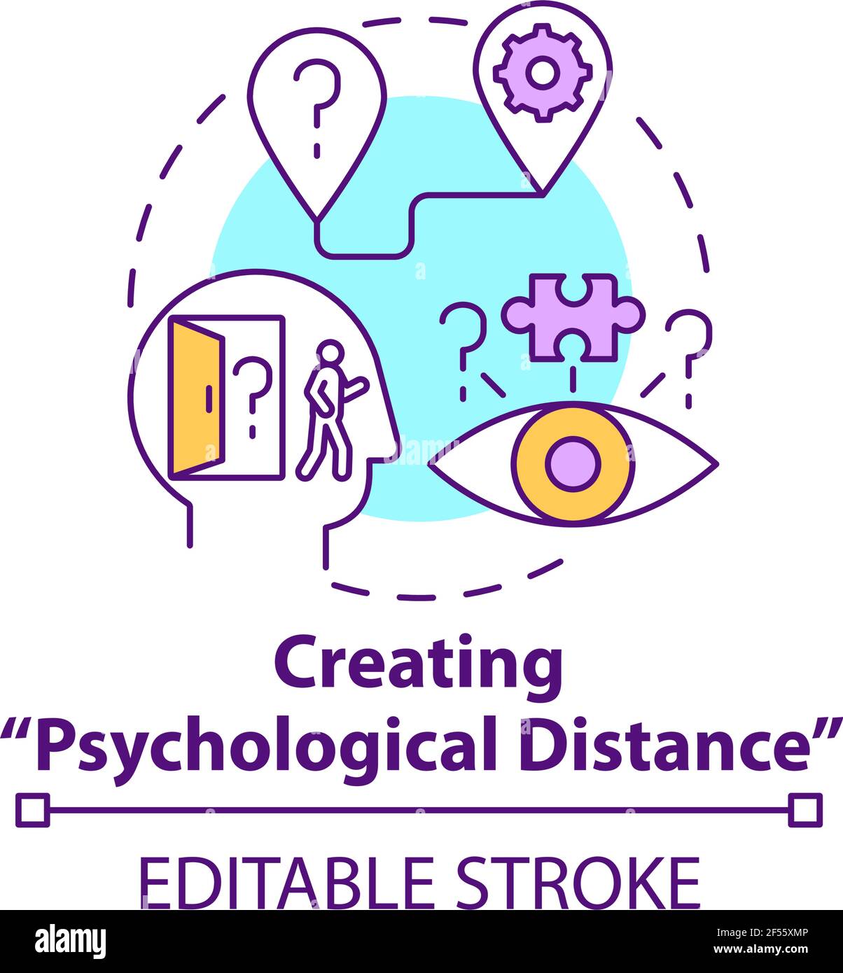 Creating psychological distance concept icon Stock Vector Image & Art ...