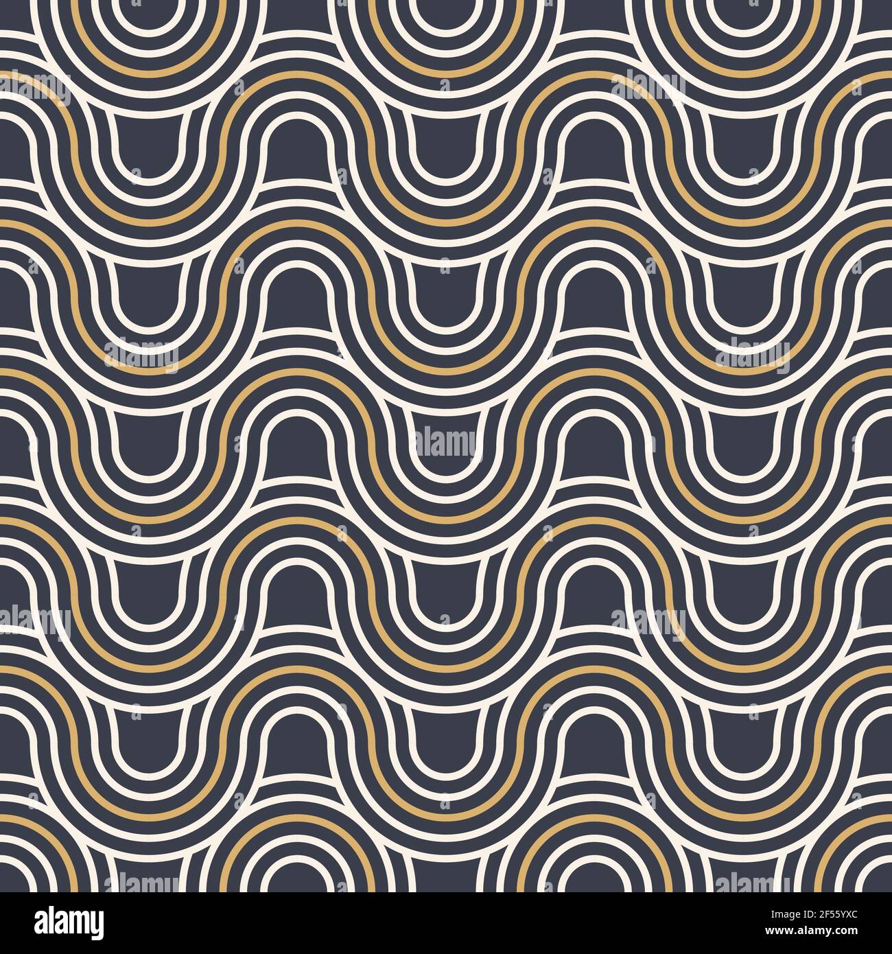Abstract seamless. Seamless braided linear pattern, wavy lines. Endless striped texture with winding elements. Vector geometric color background. Stock Vector