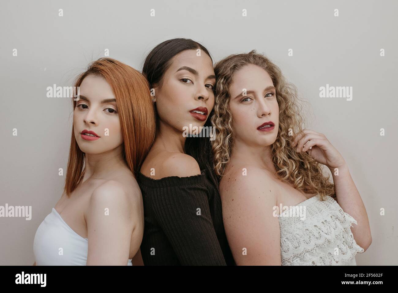 Multi ethnic female friends in casuals Stock Photo