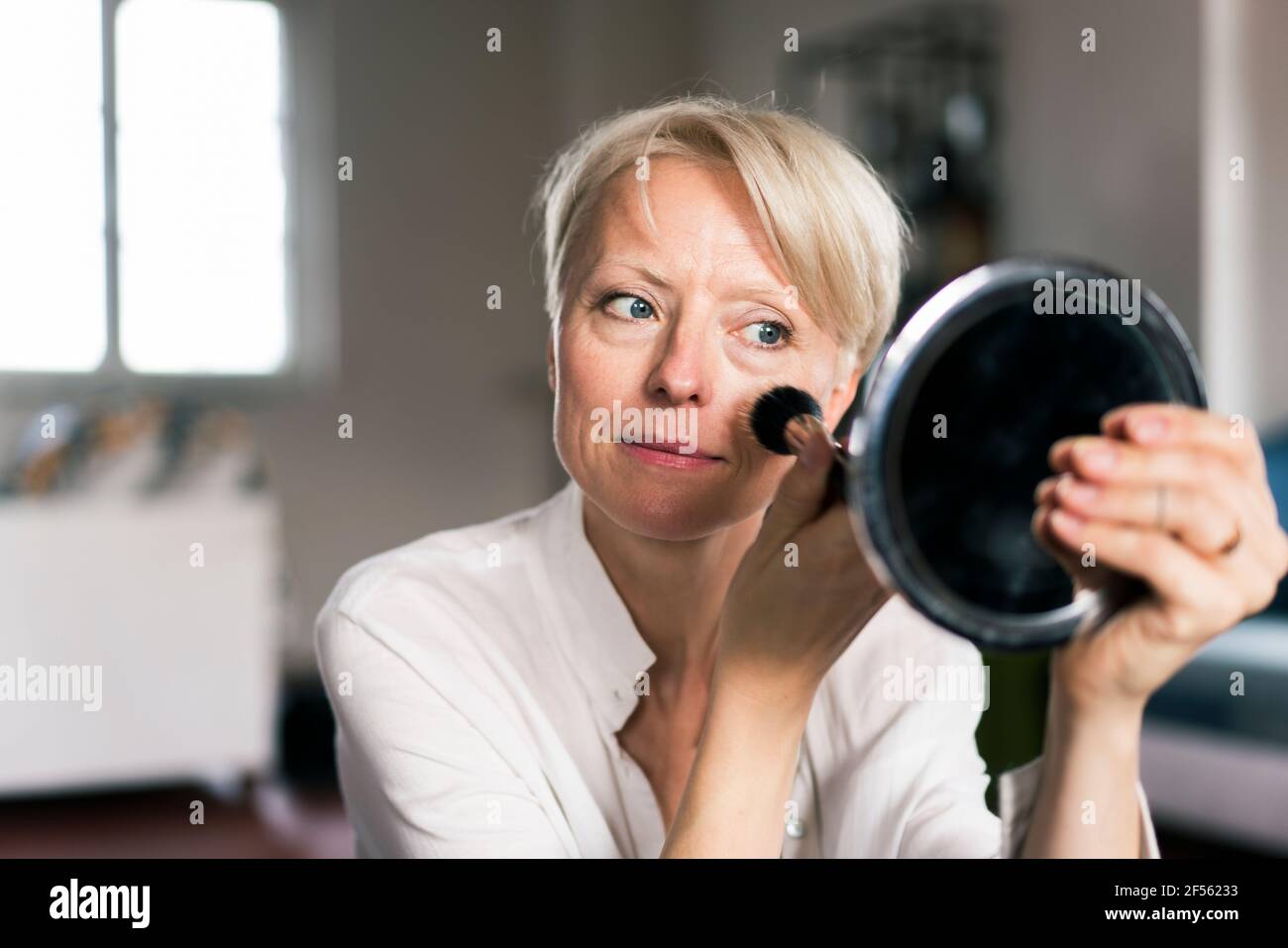 Woman face mirror close up hi-res stock photography and images - Alamy