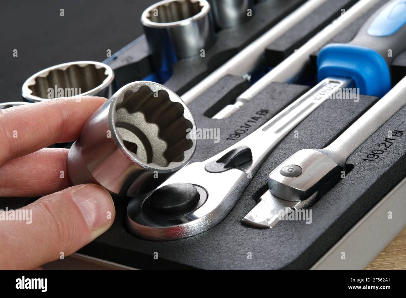 A set of auto mechanic tools. Tools: head crank, ratchet, imbus keys Stock  Photo - Alamy