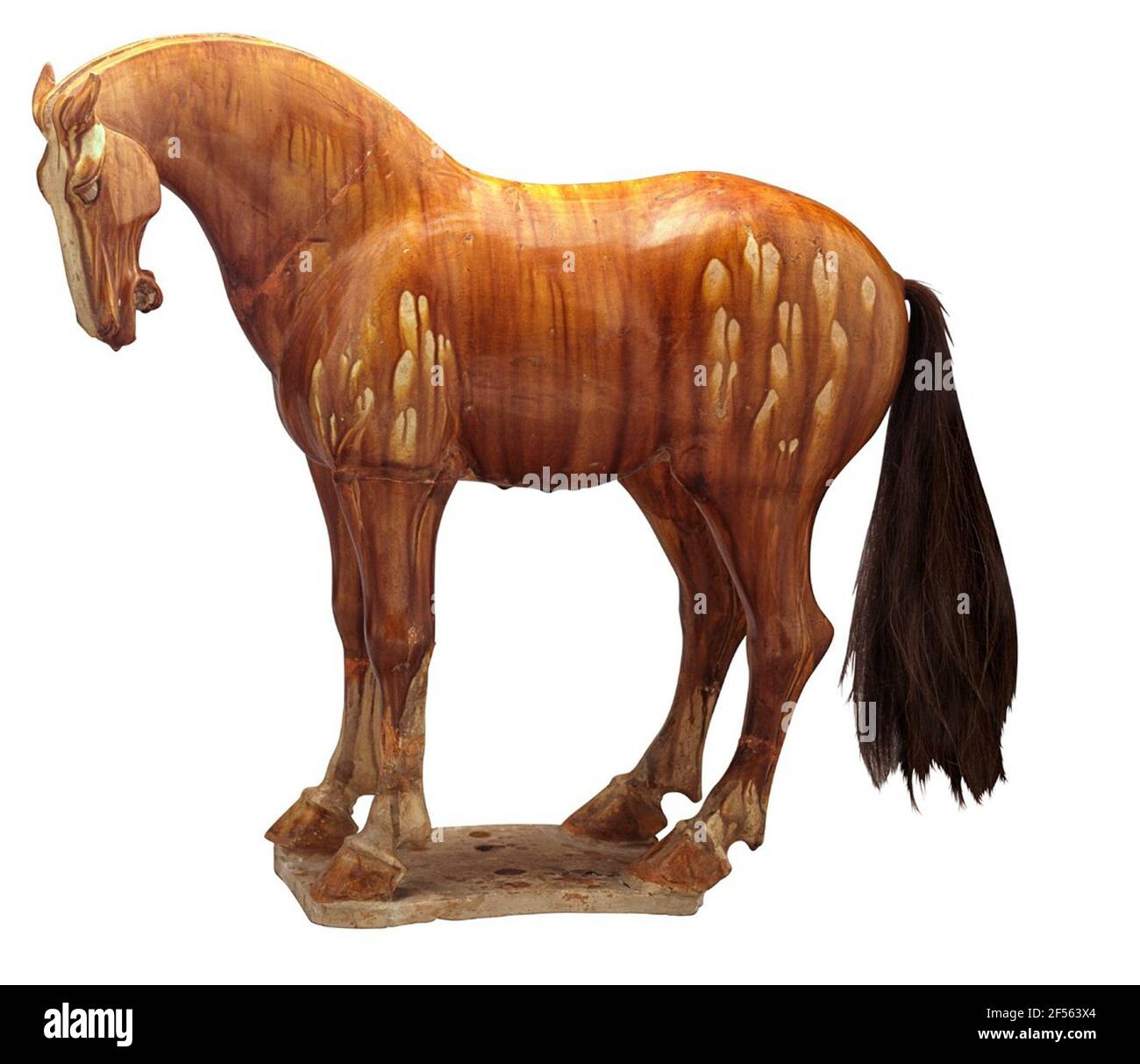 Figure a standing horse. Highly fed horses from Central Asia are of great importance in the Tang's time. The aristocracy develops the highest known characteristic and lets you portray them from painters. It is only allowed to ride the nobility to ride publicly. Gift by C. Illies, Hamburg Stock Photo