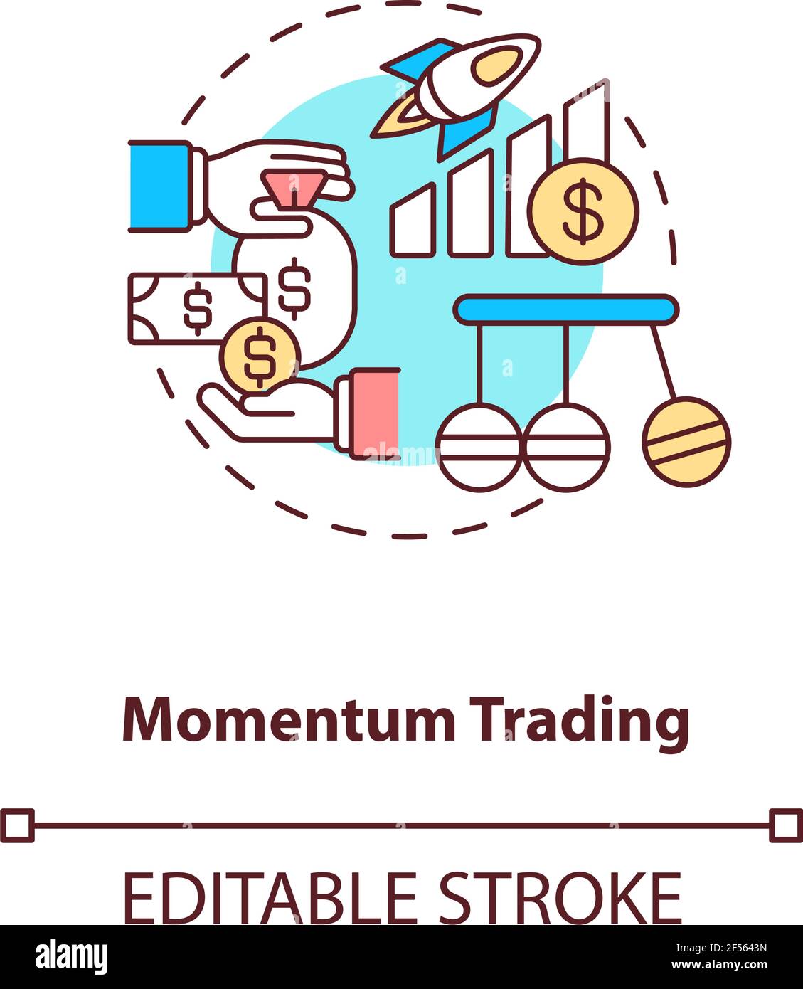 Momentum trading concept icon Stock Vector