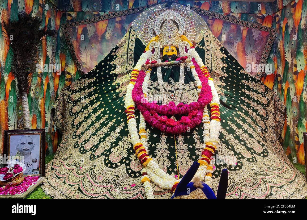 Beawar, India. 24th Mar, 2021. Idol of Hindu God Khatu Shyam Baba ...