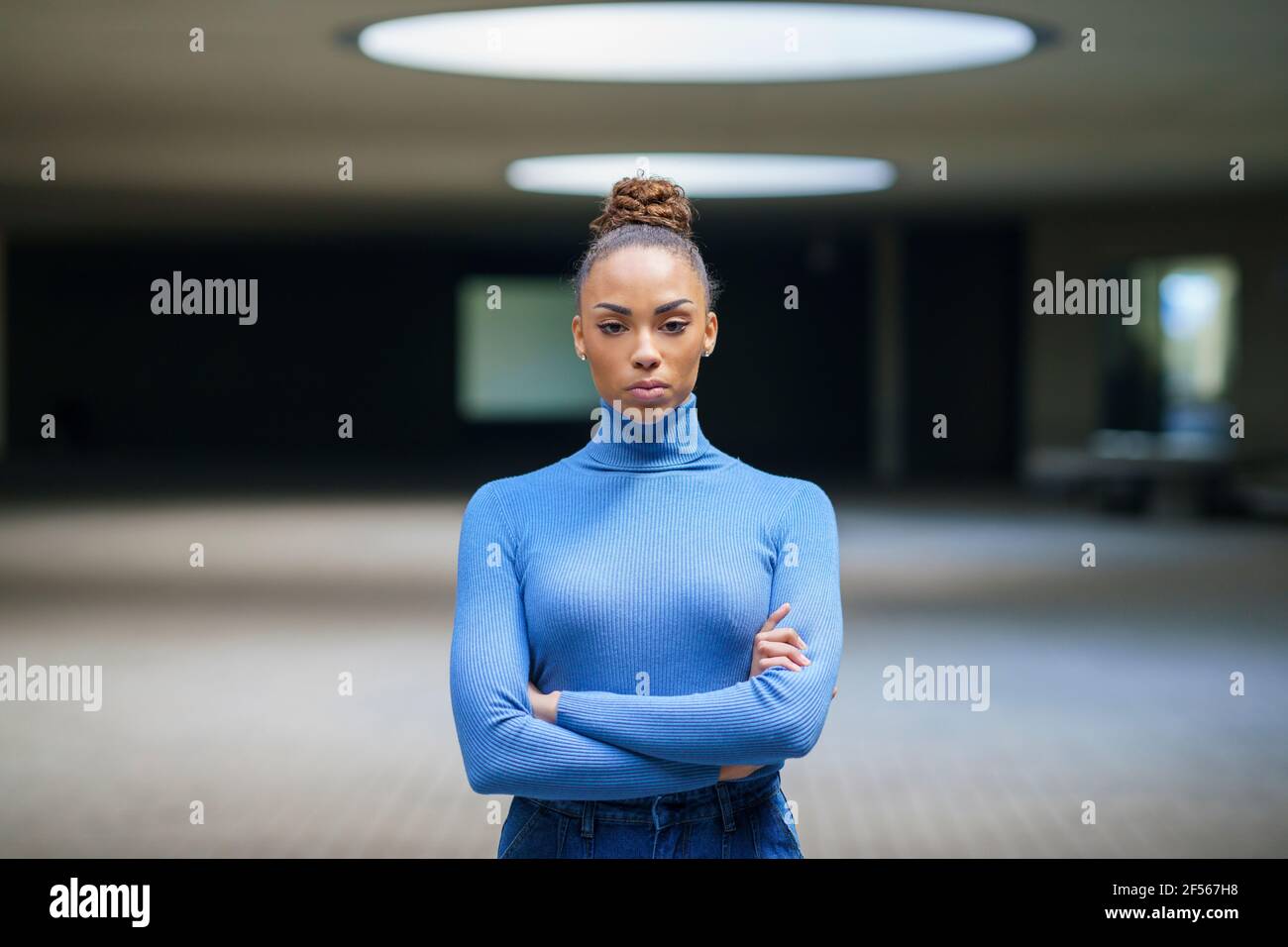 Woman staring standing park hi-res stock photography and images - Alamy
