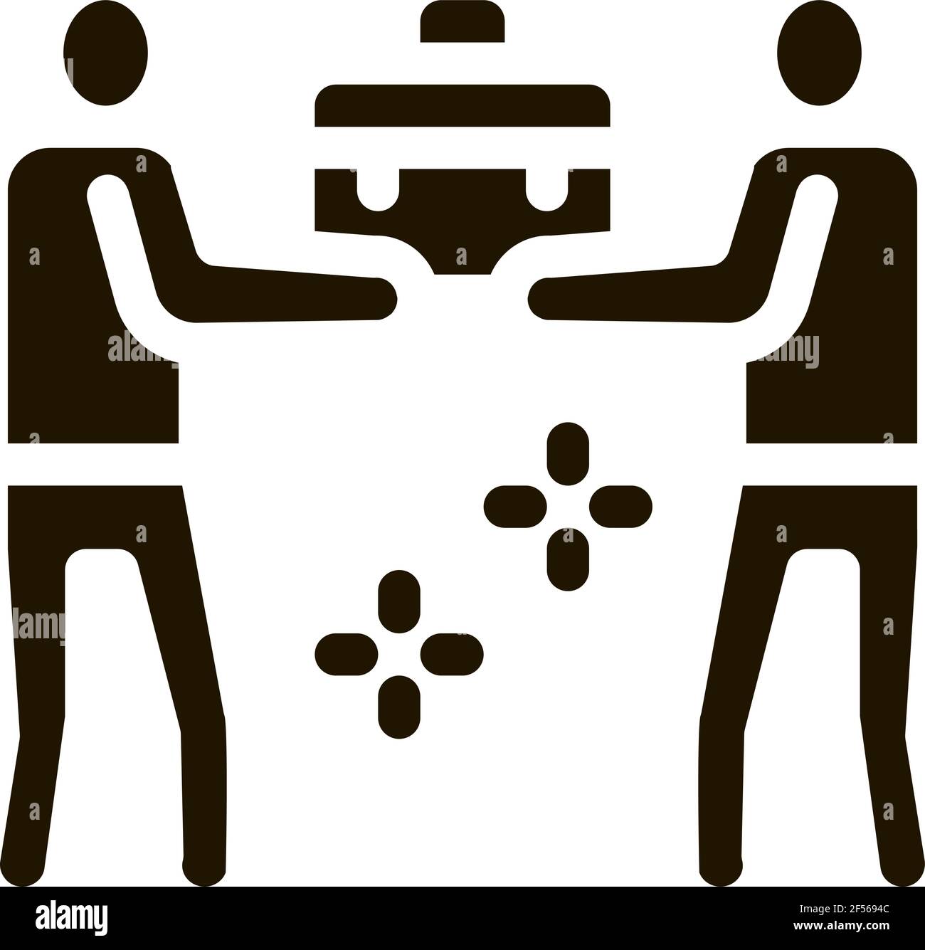 common work of two people icon Vector Glyph Illustration Stock Vector ...