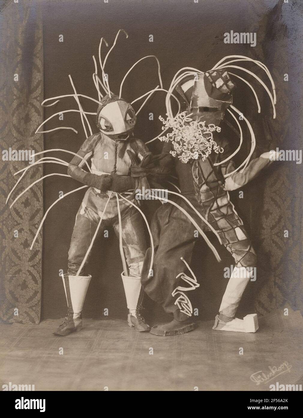 Dance masks "Toboggan woman" and "Toboggan man" by Lavinia Schulz Stock