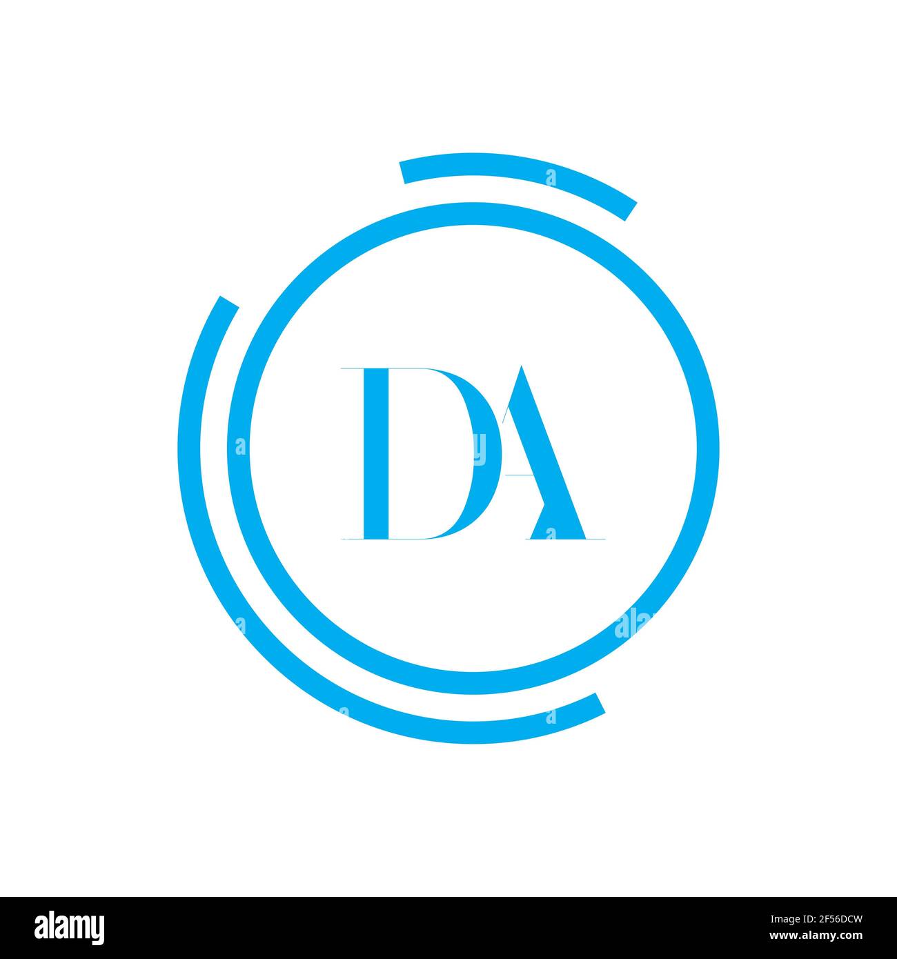 Initial Monogram Letter DA Logo Design Vector Template. DA Letter Logo Design Stock Photo
