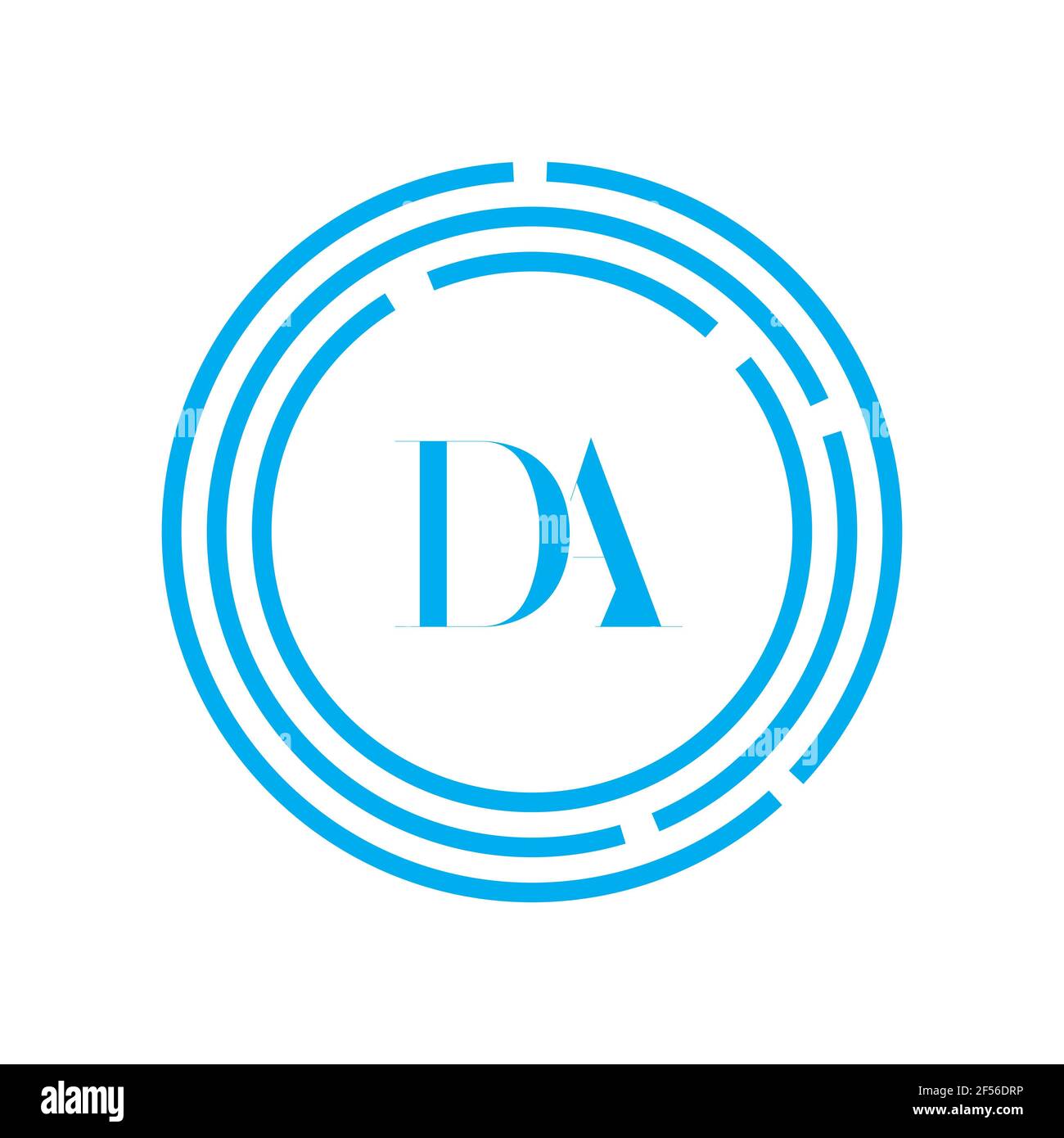 Initial Monogram Letter DA Logo Design Vector Template. DA Letter Logo Design Stock Photo