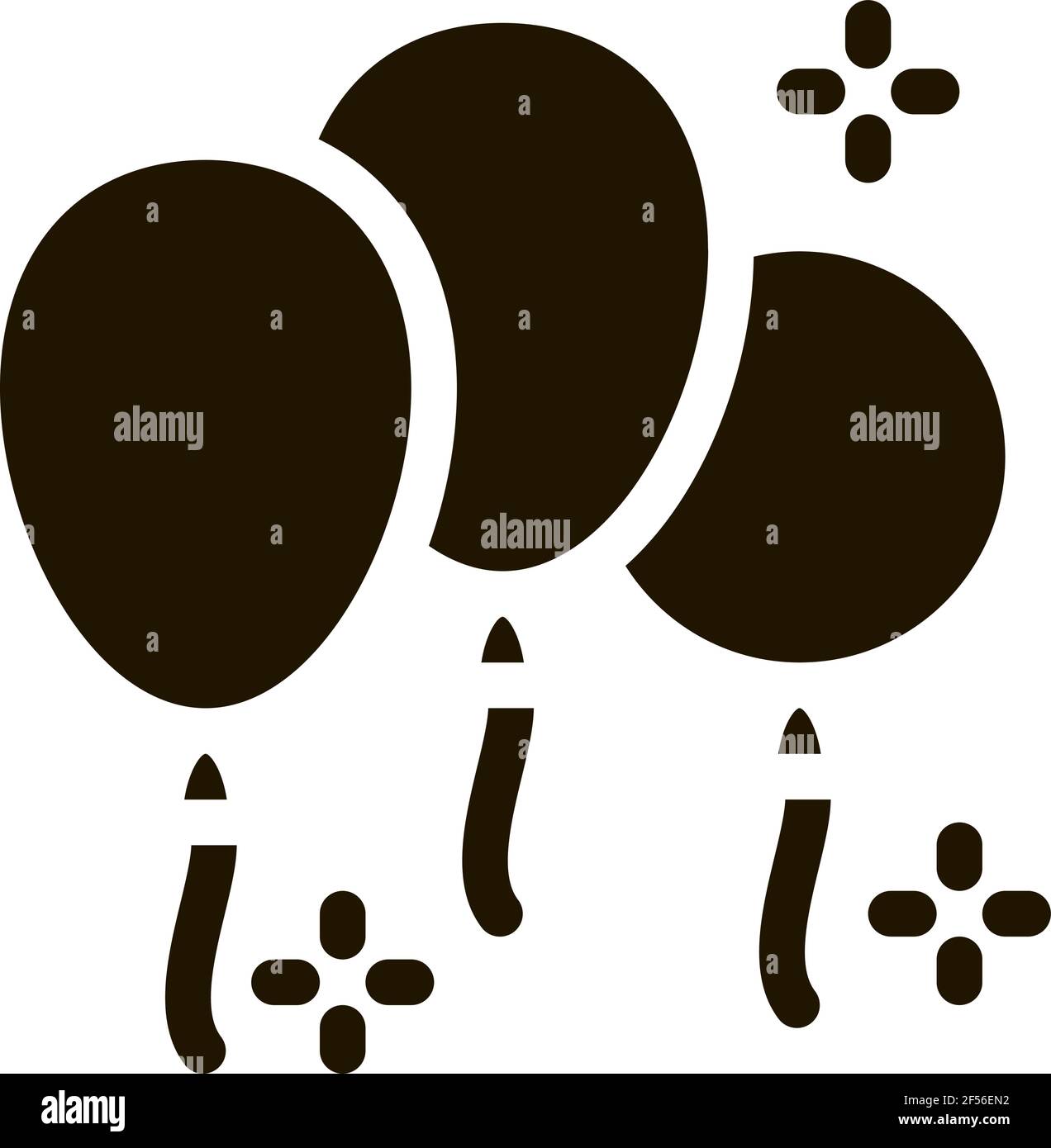 three balloons icon Vector Glyph Illustration Stock Vector Image & Art ...