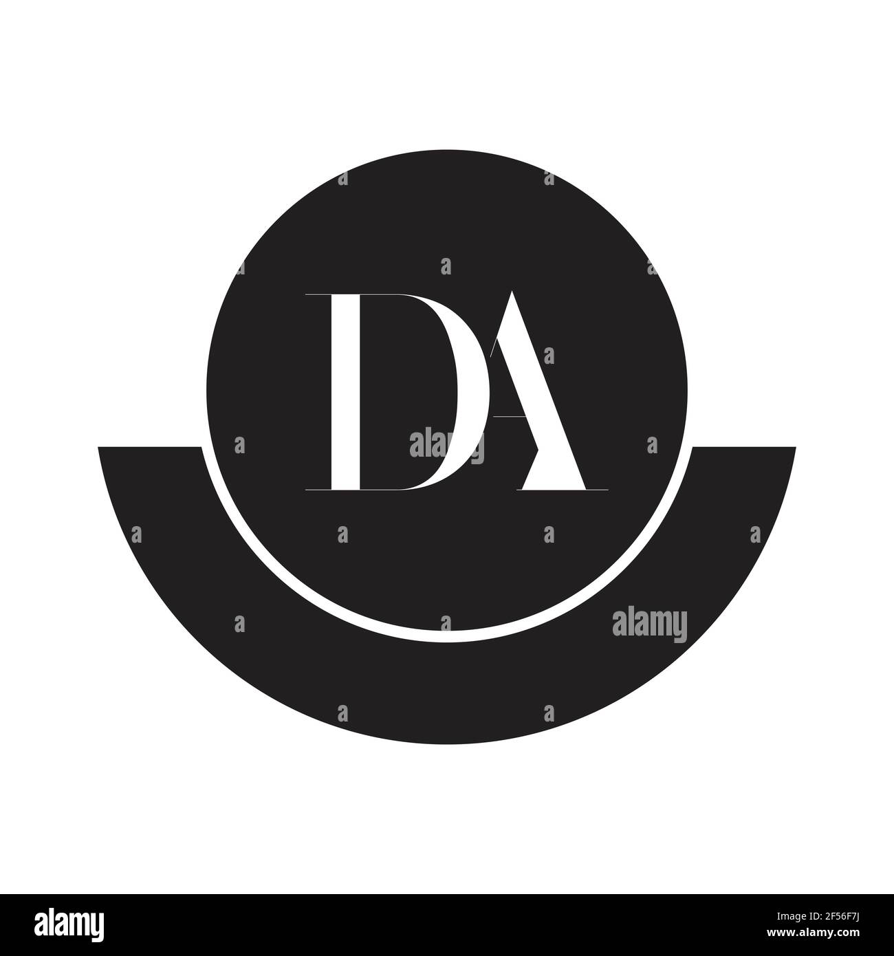 Initial Monogram Letter DA Logo Design Vector Template. DA Letter Logo Design Stock Photo