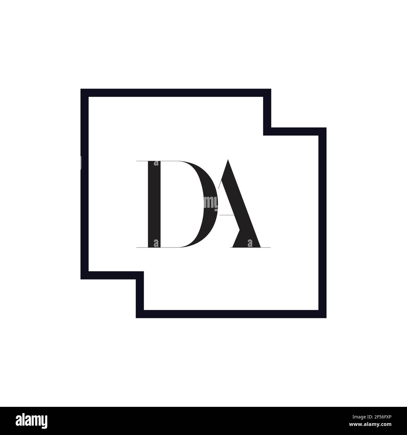 Initial Monogram Letter DA Logo Design Vector Template. DA Letter Logo Design Stock Photo