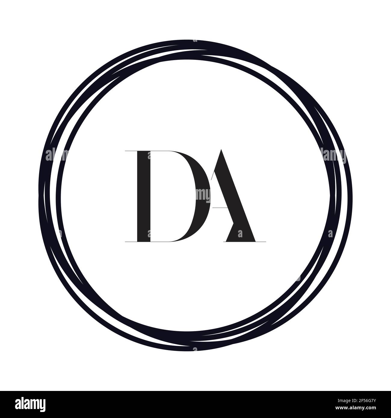 Initial Monogram Letter DA Logo Design Vector Template. DA Letter Logo Design Stock Photo