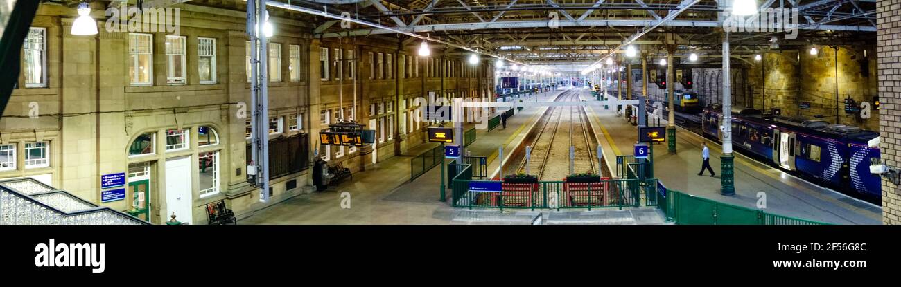 New platforms 5 and 6 in Waverley Station, Edinburgh Stock Photo