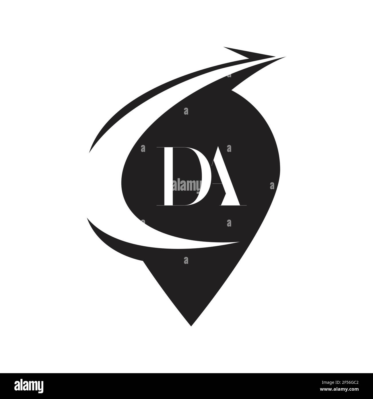 Initial Monogram Letter DA Logo Design Vector Template. DA Letter Logo Design Stock Photo