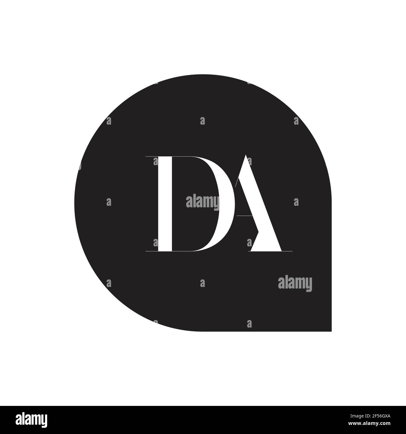 Initial Monogram Letter DA Logo Design Vector Template. DA Letter Logo Design Stock Photo