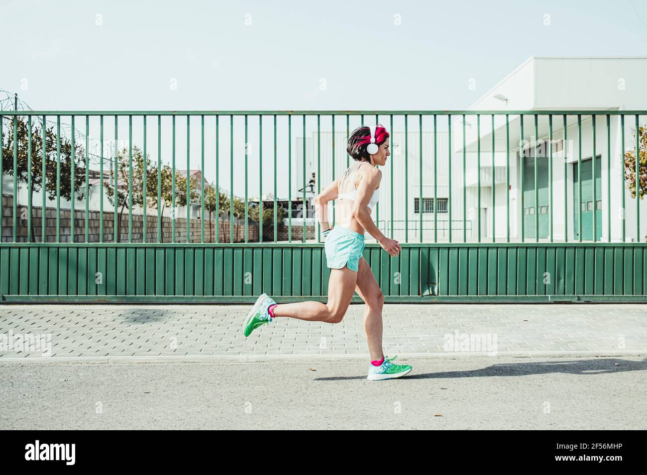 Running woman, Madrid Spain Stock Photo Alamy