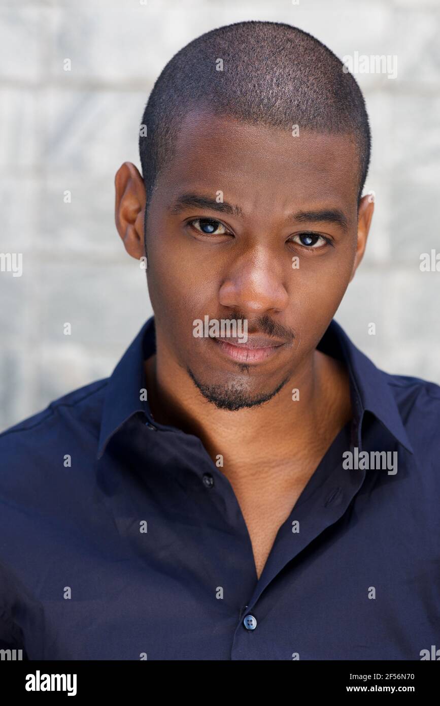 Close up portrait of cool young black man Stock Photo - Alamy