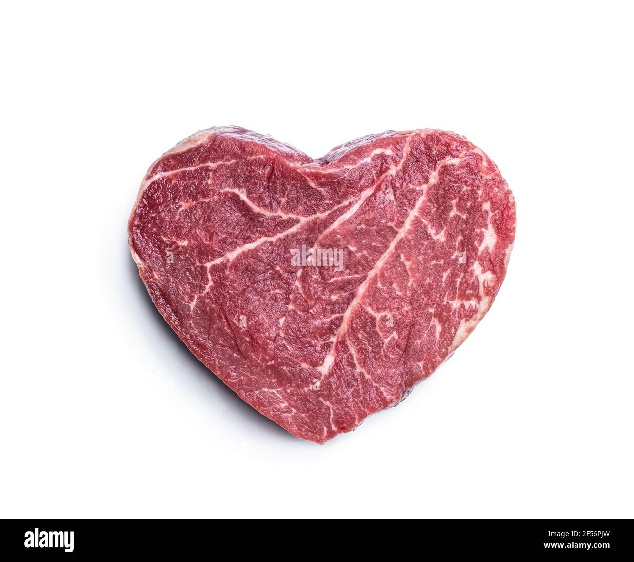 Heart shape raw fresh beef steak isolated on white Stock Photo Alamy