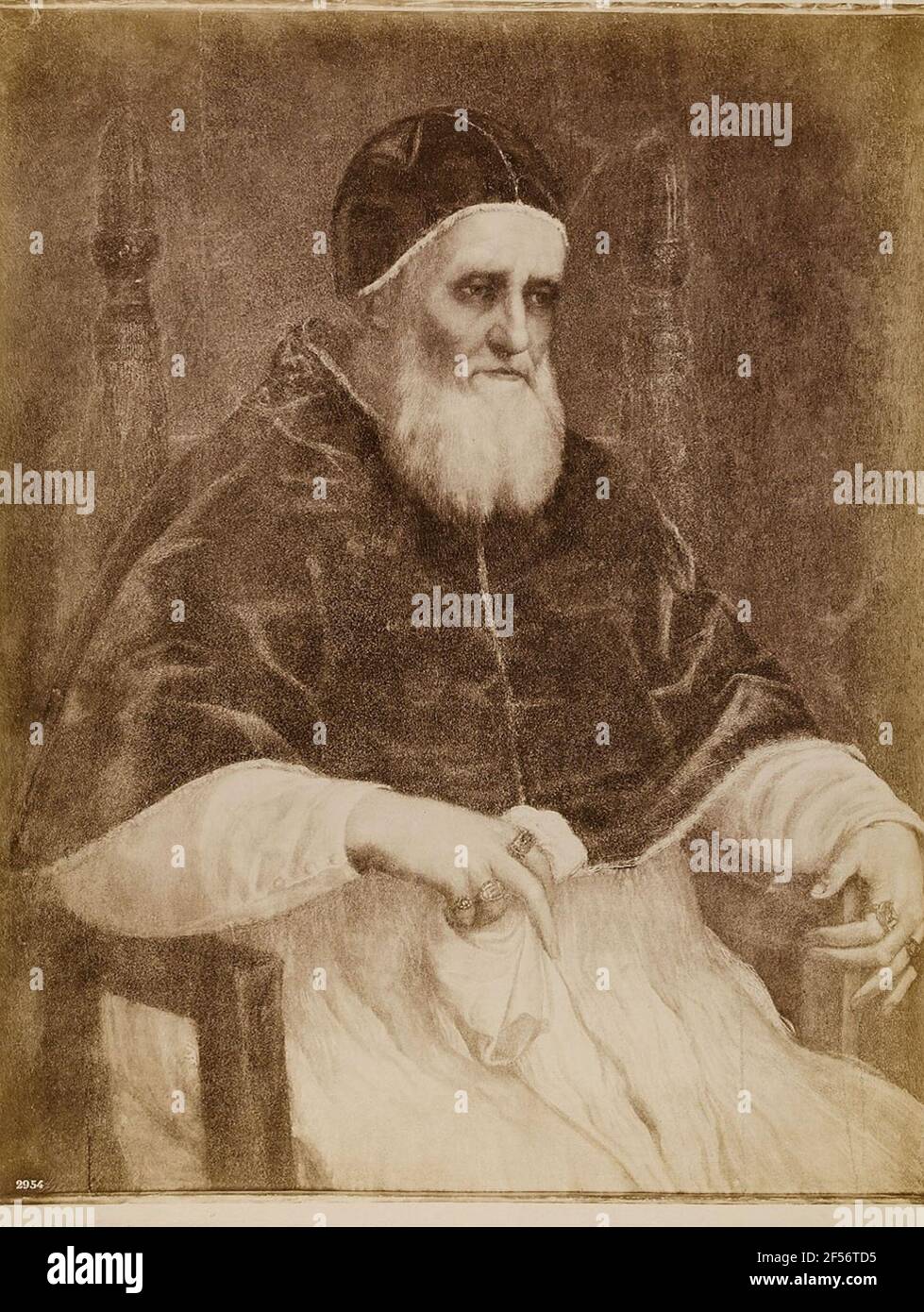 Portrait of the Pope Julius II of Raphael. . Stock Photo