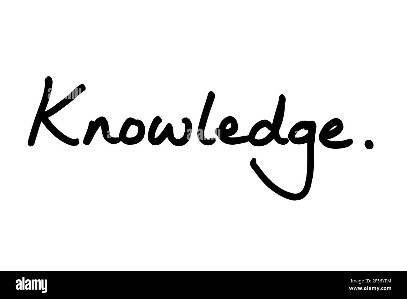 Knowledge, handwritten on a white background Stock Photo - Alamy