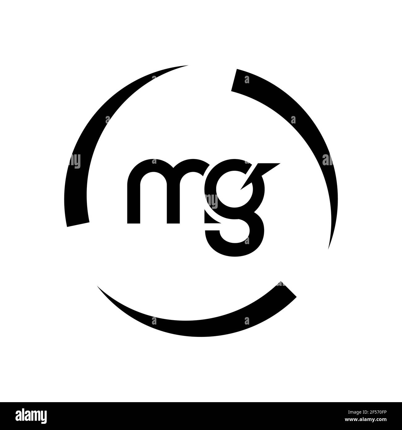 MG Letter Logo Design. Initial letters MG logo icon. Abstract letter MG ...