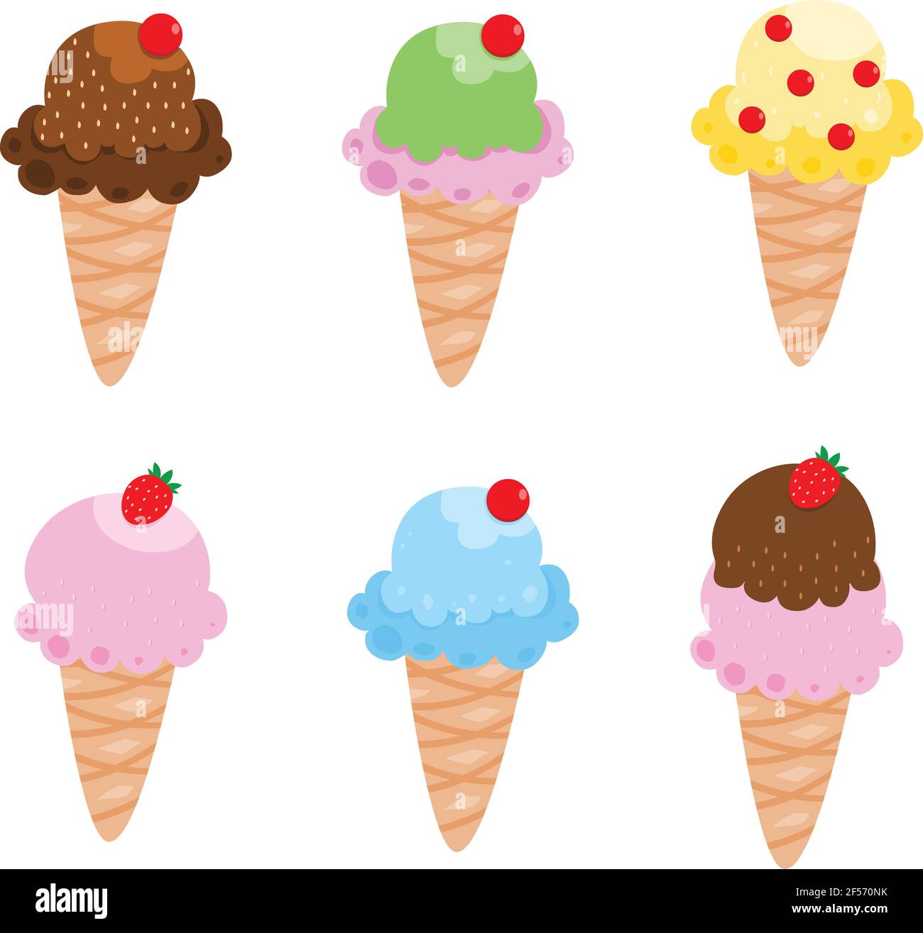 Ice cream set illustration vector isolated on white background Stock ...