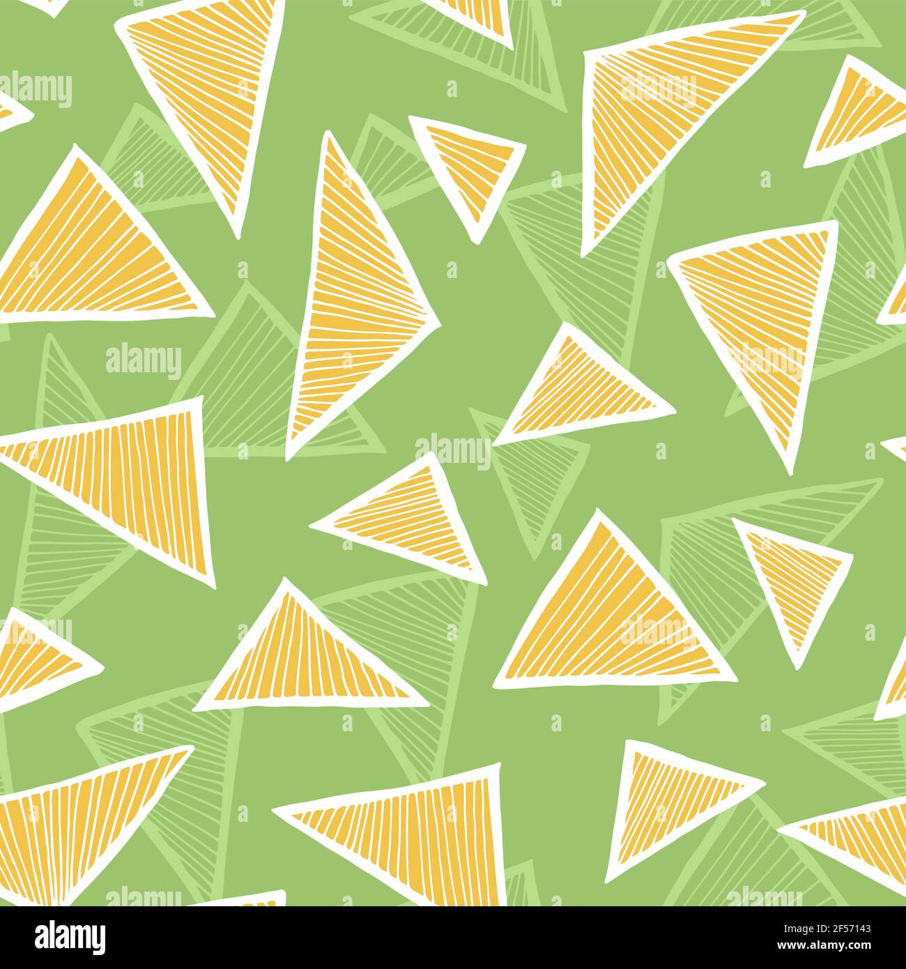 Triangle seamless vector pattern, simple doodle hand drawn background Stock Vector
