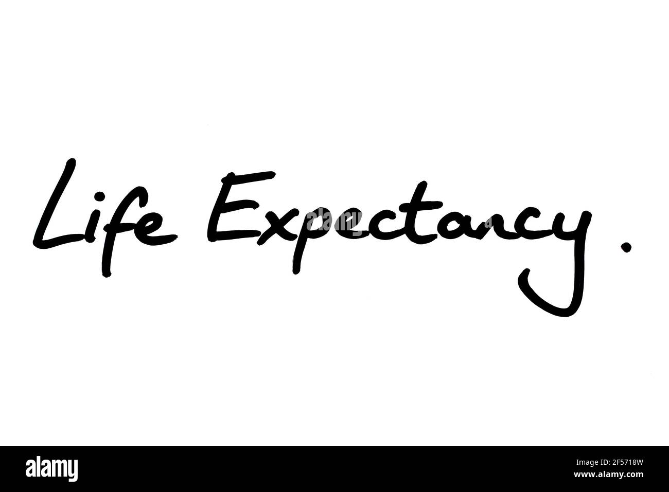 Life Expectancy, handwritten on a white background Stock Photo - Alamy