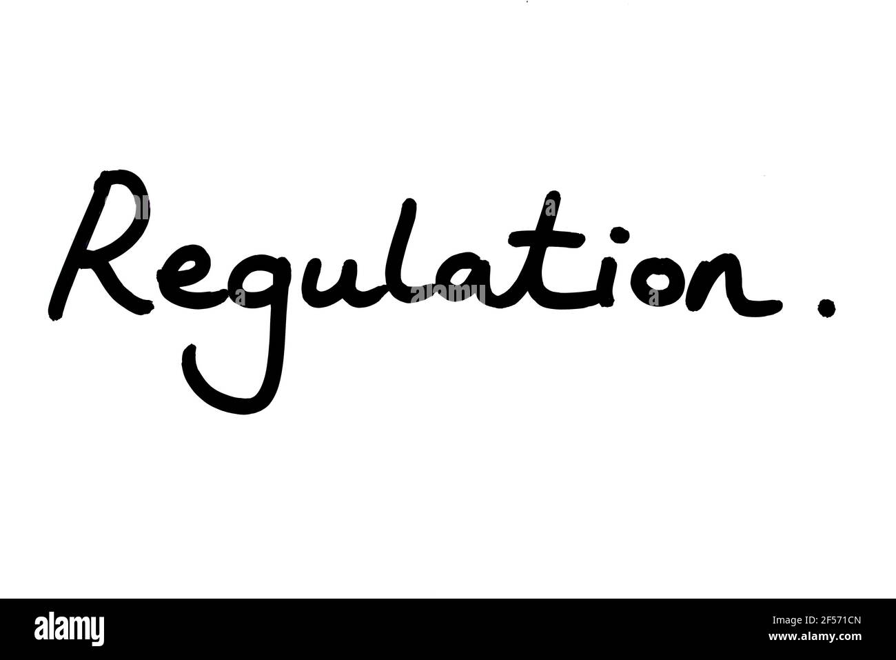 Regulation, handwritten on a white background Stock Photo - Alamy