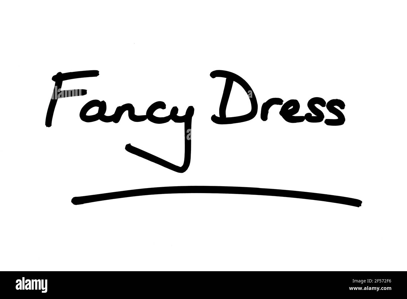Fancy Dress, handwritten on a white background Stock Photo - Alamy