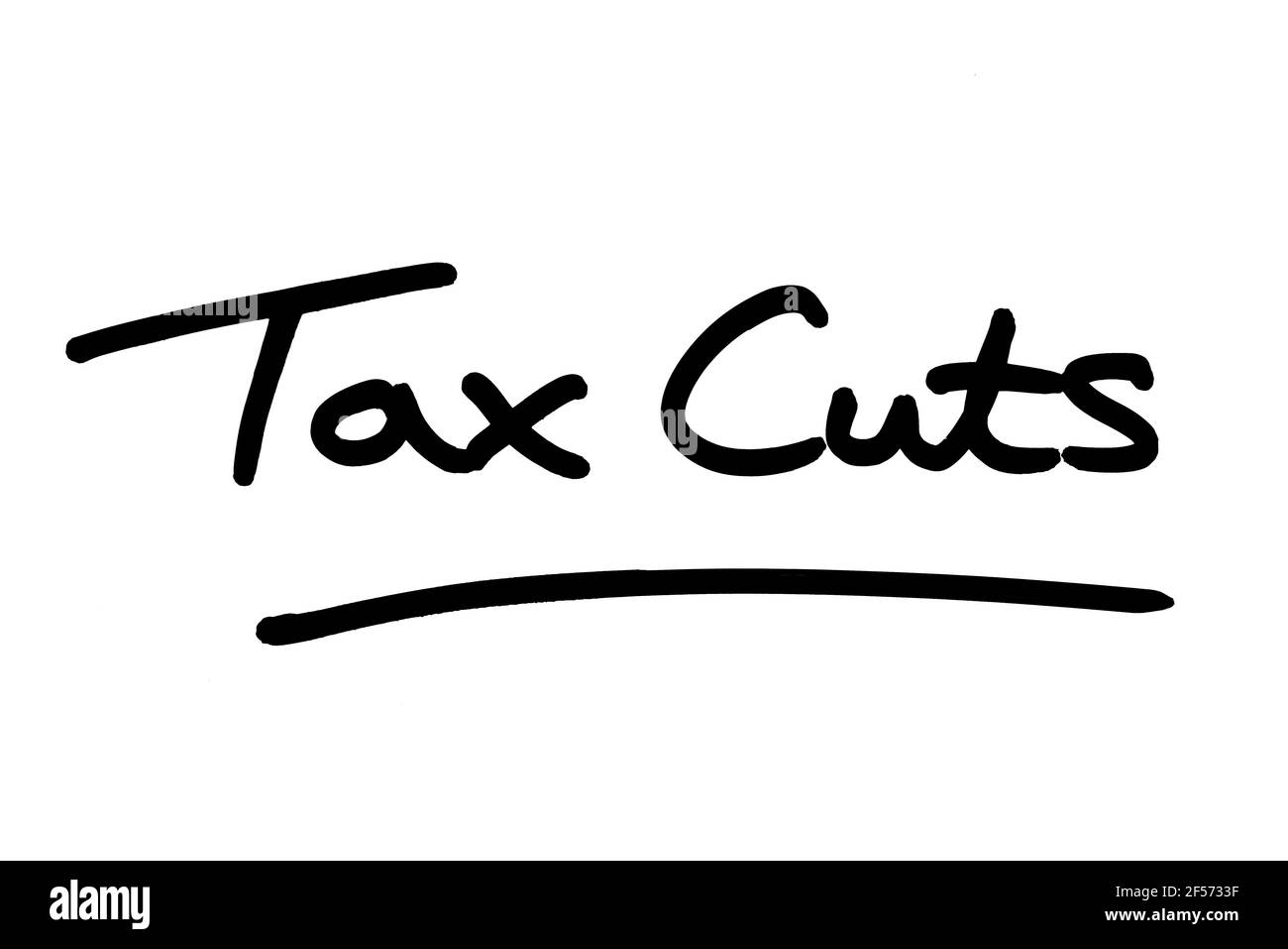 tax-cuts-handwritten-on-a-white-background-stock-photo-alamy