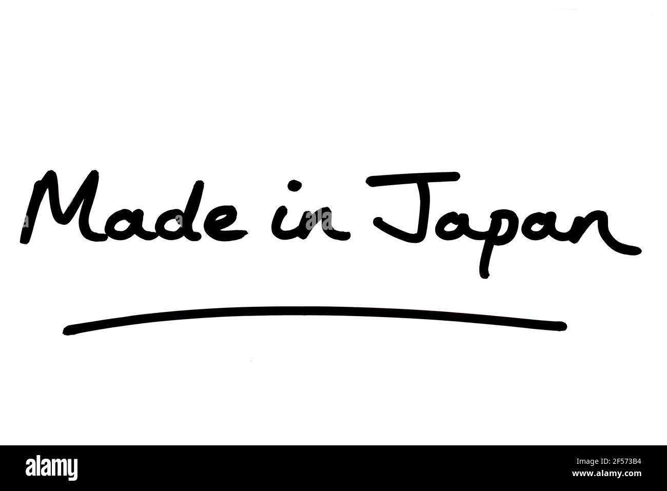 Made in Japan, handwritten on a white background Stock Photo Alamy