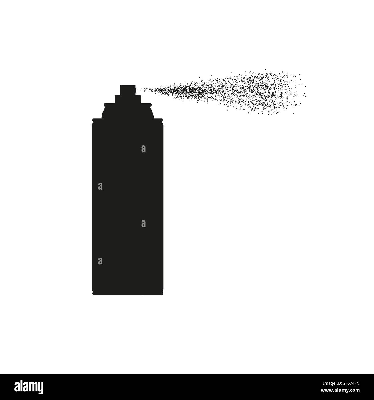 Aerosol spray can silhouette. Scatter gas. Vector illustration isolated
