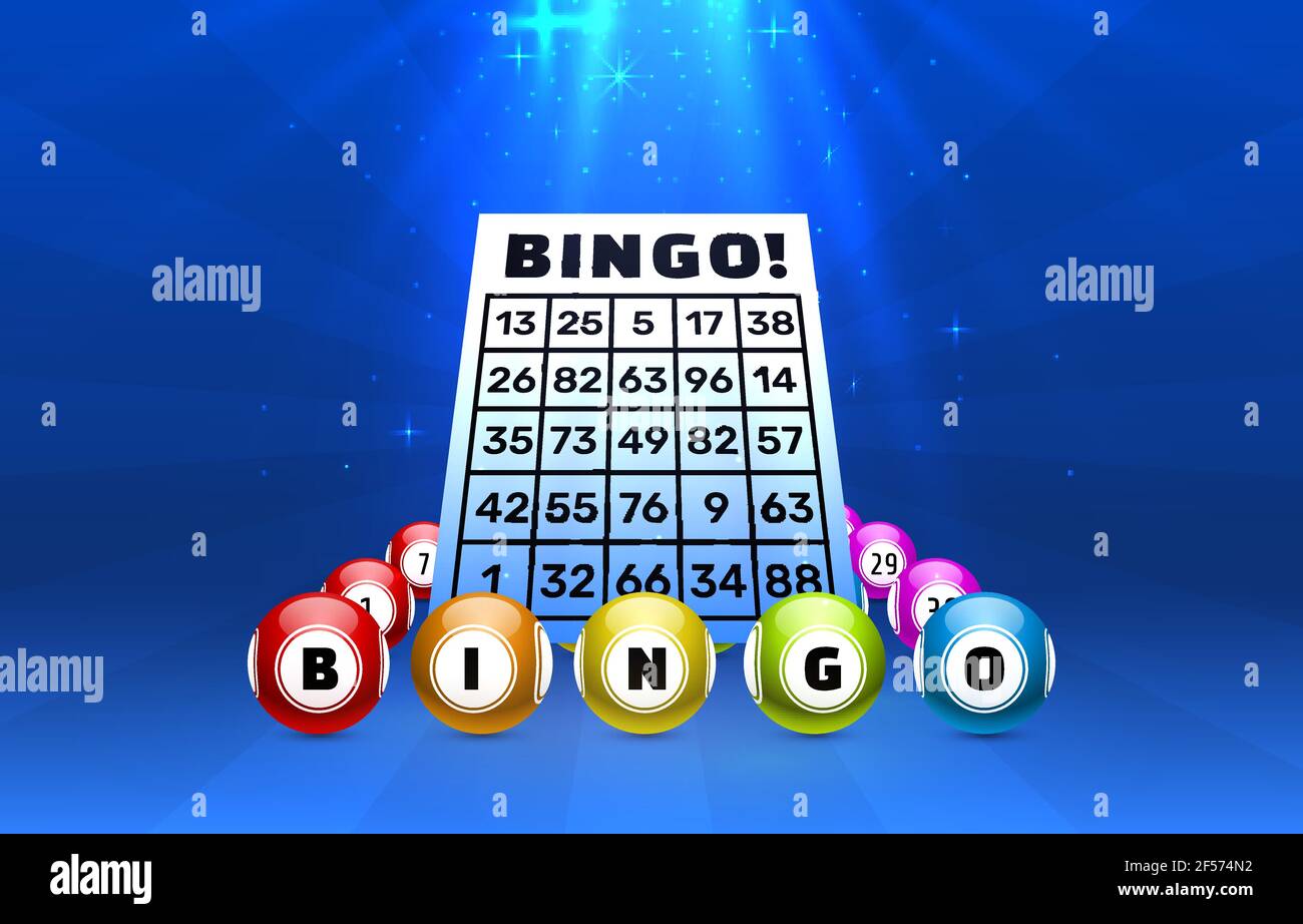 Bingo game, balls with numbers, on a colored background. Vectors