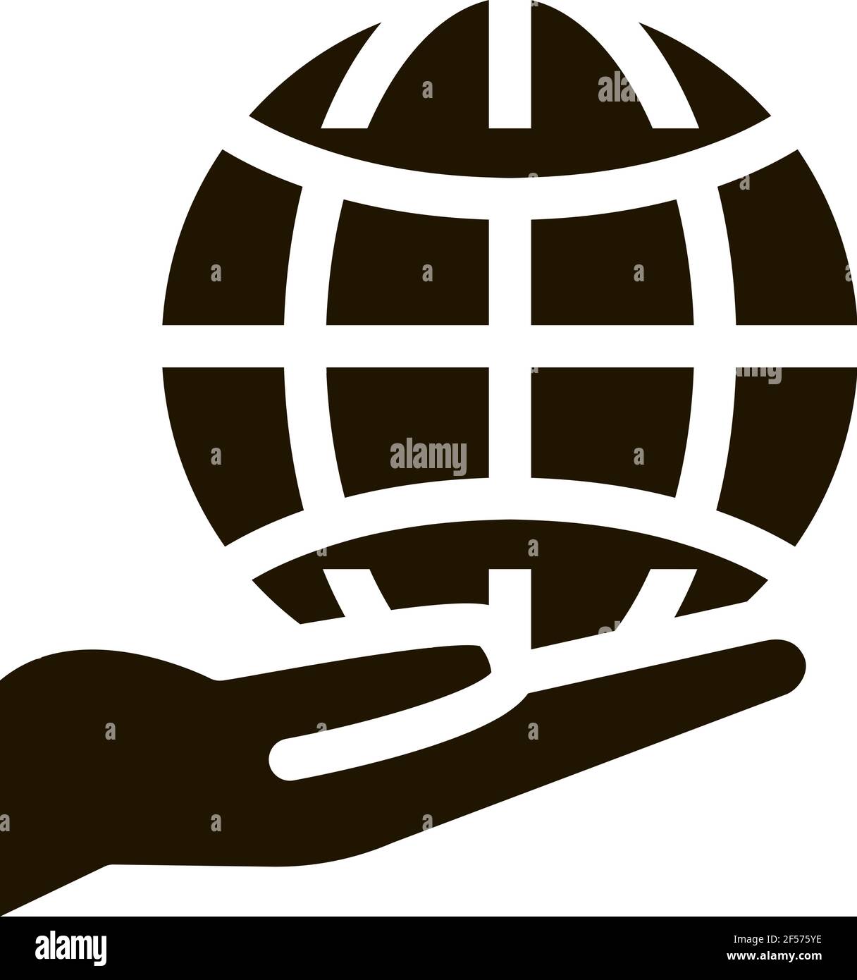 planet in our hands icon Vector Glyph Illustration Stock Vector