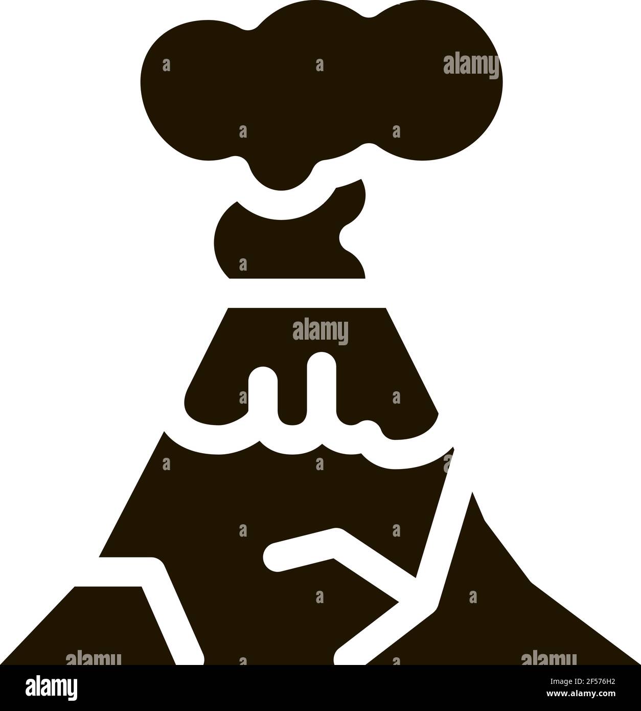 eruption icon Vector Glyph Illustration Stock Vector