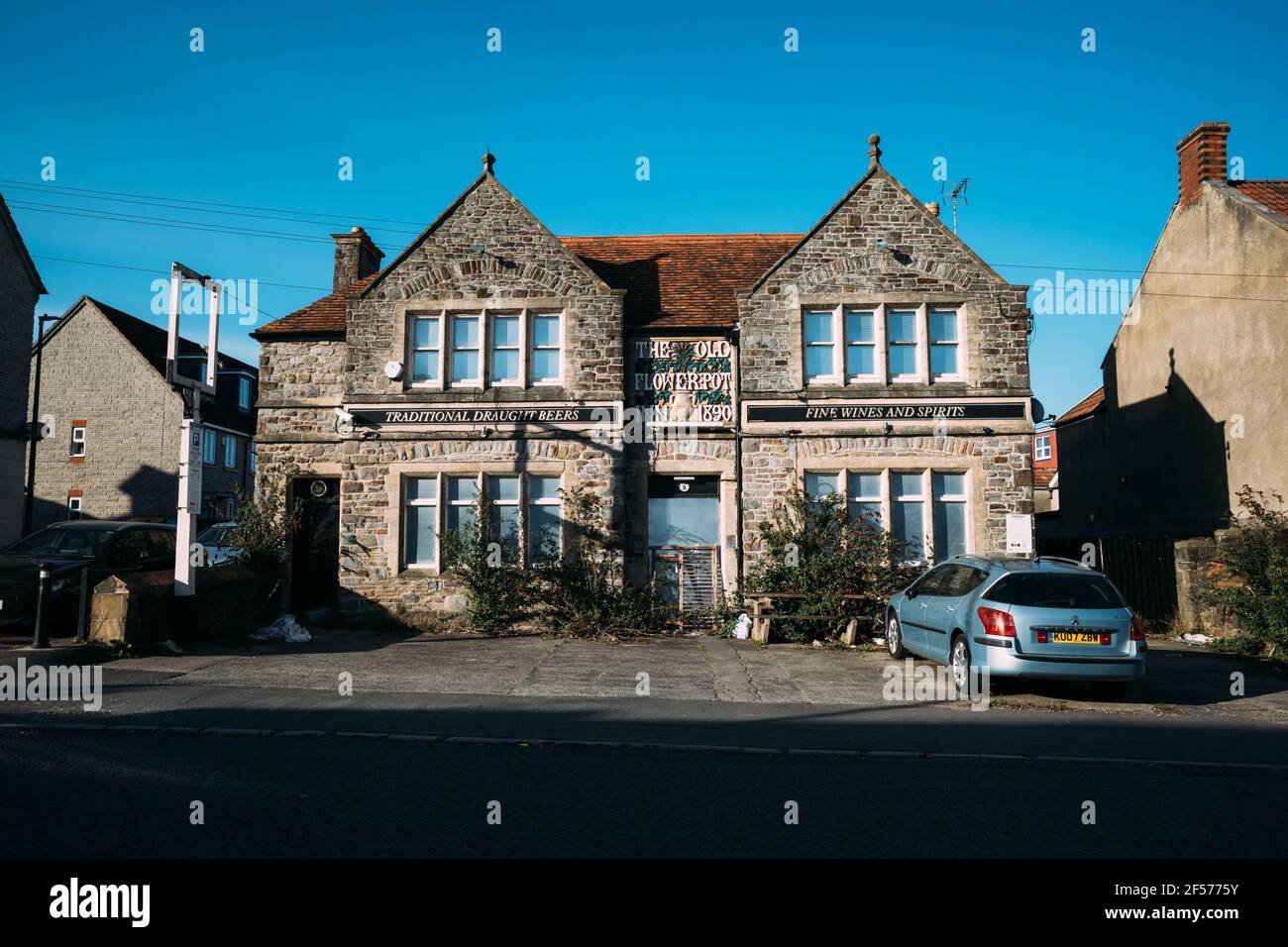 The exterior of The Old Flower Pot Inn. High Street, Kingswood, Bristol, BS15 4AQ (Mar 2021) Stock Photo