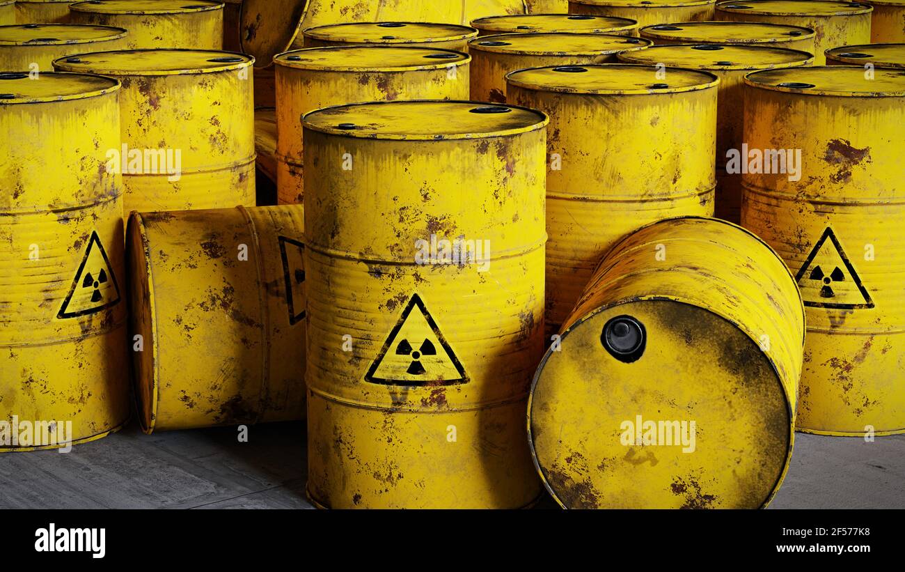 radioactive waste in barrels Stock Photo Alamy
