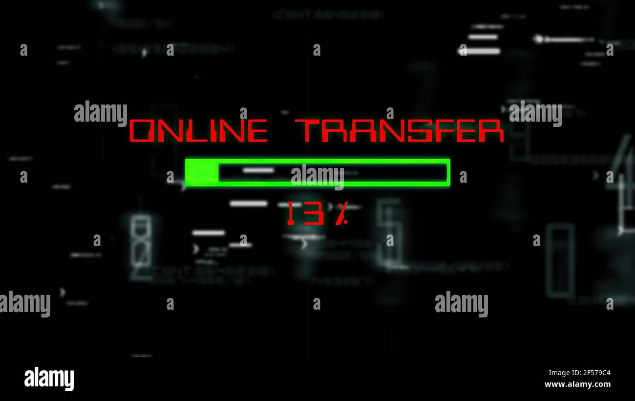 Online transfer progress bar on digital background Stock Photo - Alamy