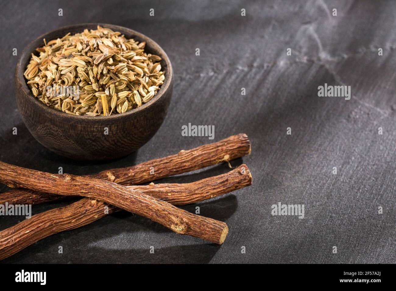 Fennel Seeds and Licorice Stems Stock Photo Alamy