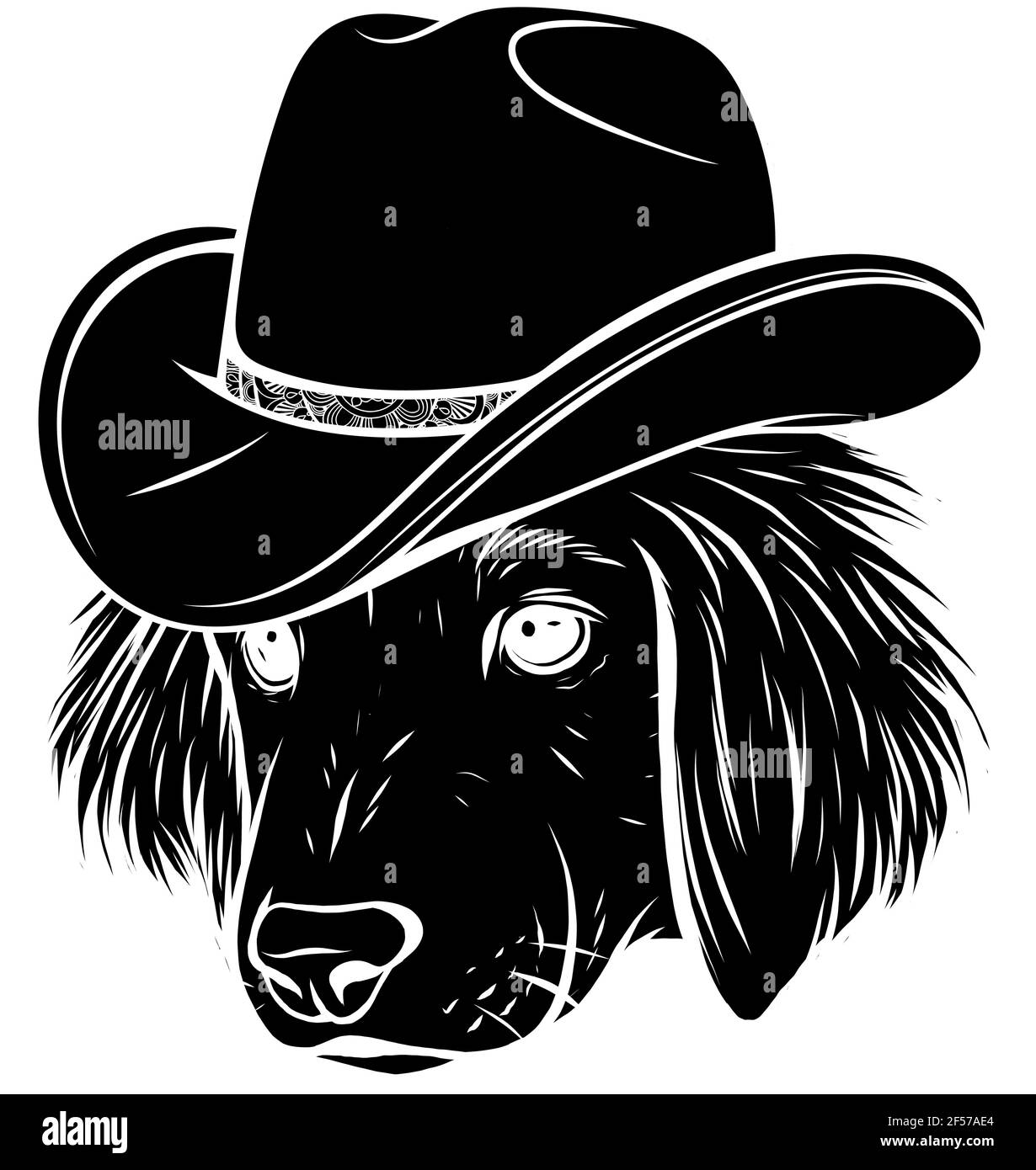 black silhouette of puppy head dog with hat vector illustration Stock Vector Image & Art Alamy