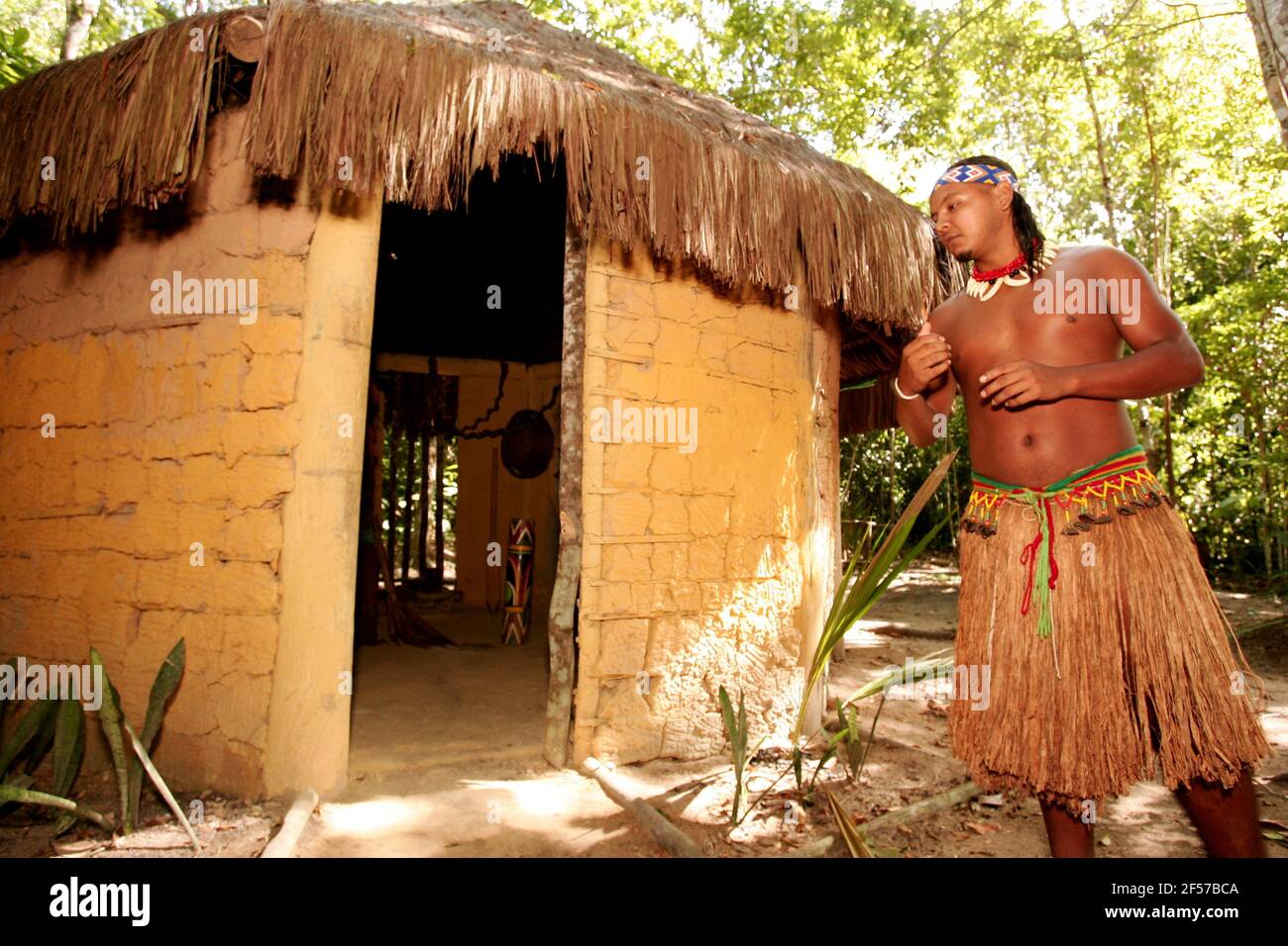 porto seguro, bahia / brazil - february 21, 2008: india pataxo da audeia  Jaqueira in the city of Porto Seguro, is seen using a credit card to pay  for Stock Photo - Alamy