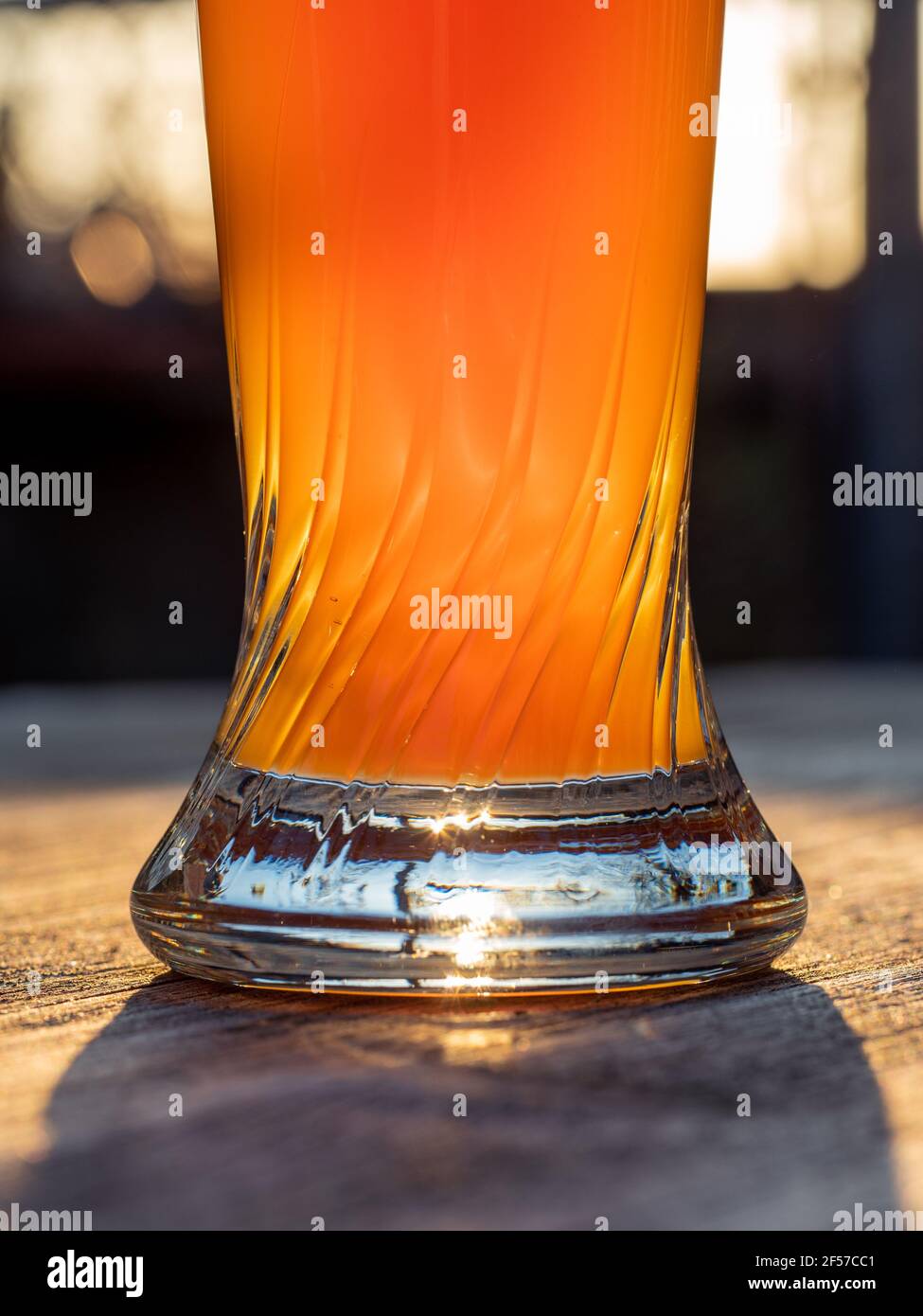 Glas of beer on wodden background. Stock Photo