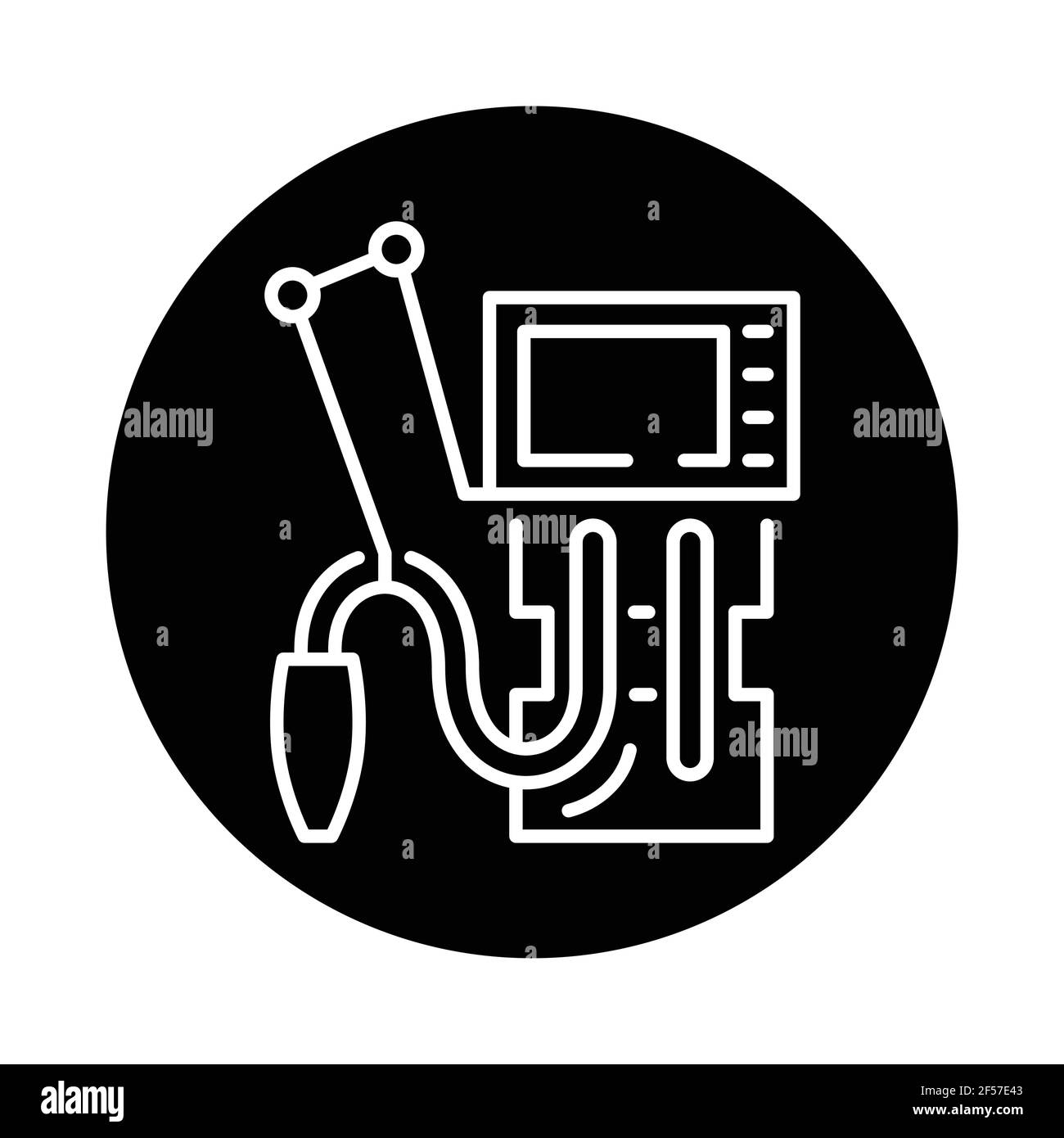 Artificial ventilation of the lungs color line icon. Sign for web page, mobile app, button, logo. Editable stroke. Stock Vector