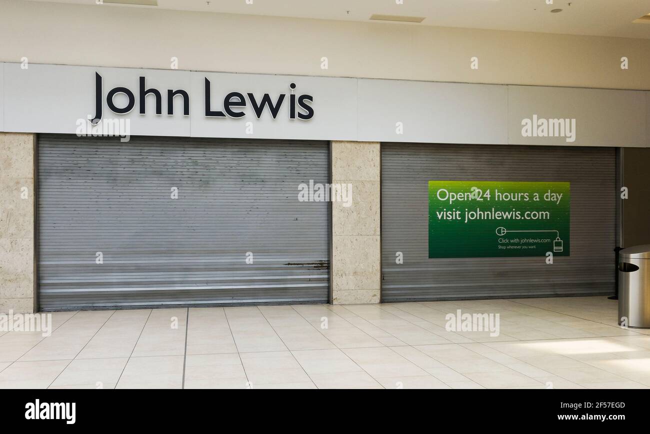 John Lewis store closed during the Covid19 pandemic which has forced