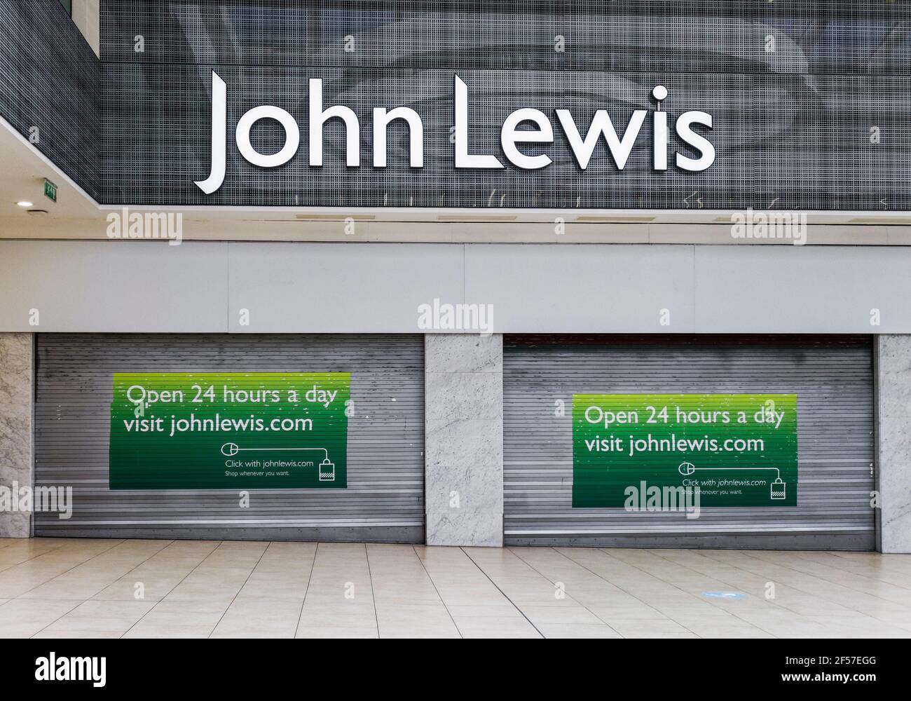 John Lewis store closed during the Covid19 pandemic which has forced